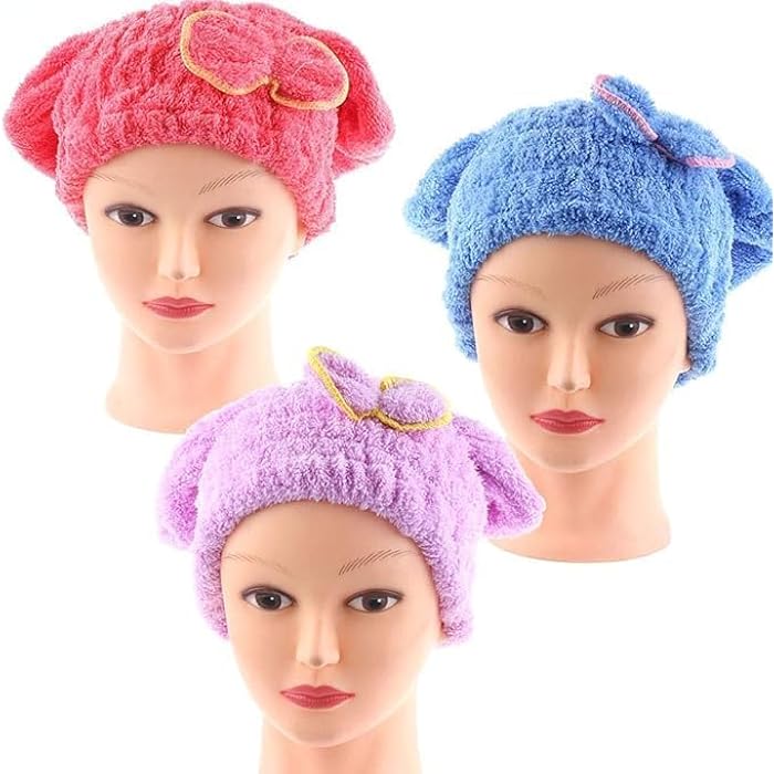 Cute Bow Microfiber Hair Drying Cap – Striped Bonnet Designed for Fast Absorption, Oil & Cream Hair Treatments, Deep Nourishing Masks & Everyday Heatless Hair Care - Image 5